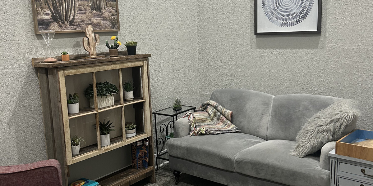 Calm therapy space for anxiety and depression treatment